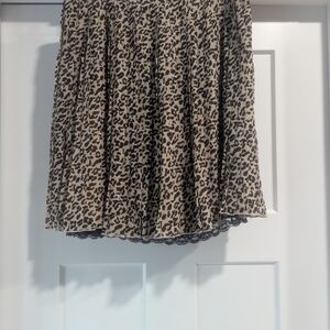 Lord & Taylor Black and Tan Leopard Mini Skirt
